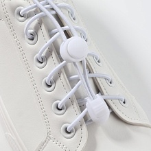 Шнурки для обуви, пара, круглые, с фиксатором, эластичные, d = 3 мм, 100 см, ц...