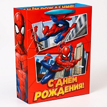 Пакет подарочный "С днем рождения!", Человек-паук, 31х40х11,5 см