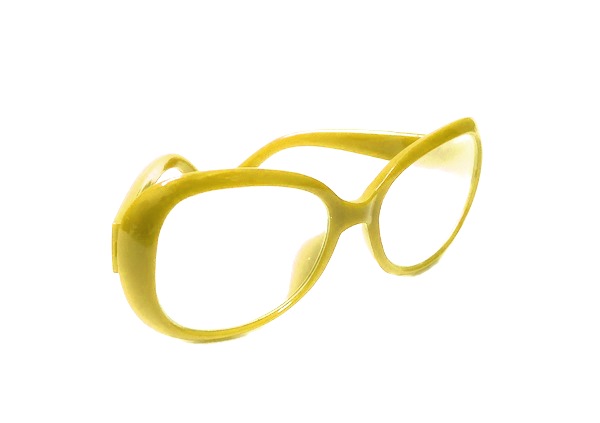 Очки со стеклом, пластик, 8,5 см (1шт) (желтый)