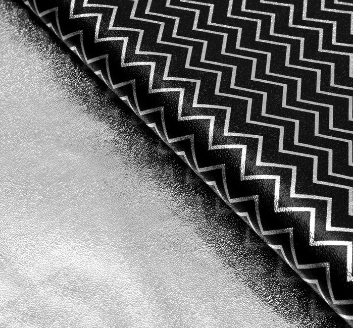лёнка с металлизированная "Зигзаги",  цвет черный, 50х70 см