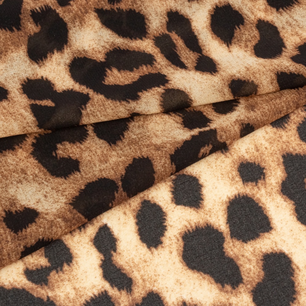 Шифон  леопард принт 45540 (1, коричневый)