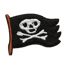 Термоаппликация 'Пиратский флаг', 3,9*3,7см 
