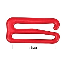 Крючок для бретелек металл 18мм (уп=2шт)    (163, красный)