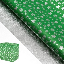 Плёнка металлизированная "Снегопад", цвет зеленый, 50х70 см
