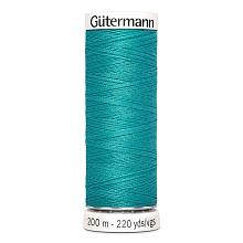 Нить Sew-All 100/200 м для всех материалов, 100% полиэстер Gutermann (763, св. морская в...